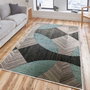 Conceptum Alfombra de Algodón 160 x 230 cm Azul, Gris y Negro